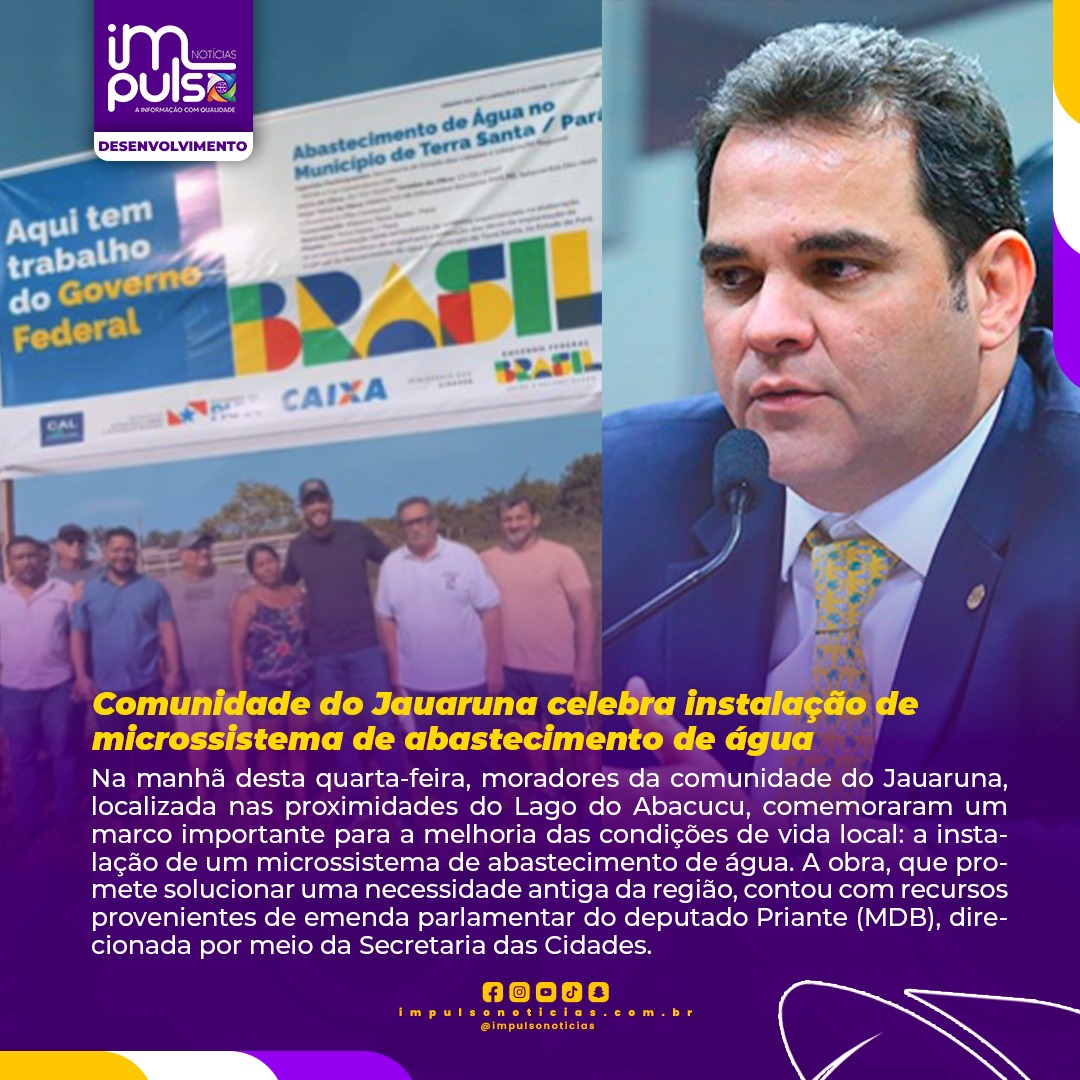 Comunidade do Jauaruna celebra instalação de microssistema de abastecimento de água